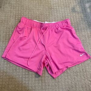 Nike pink women’s dri fit athletic running sports hiking shorts size medium